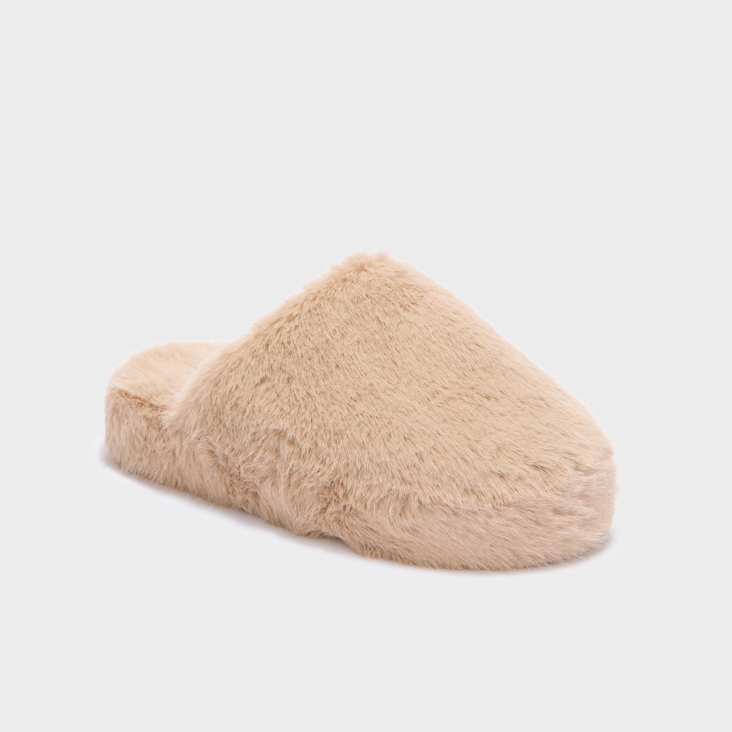 Fluffy mules - beige scuro