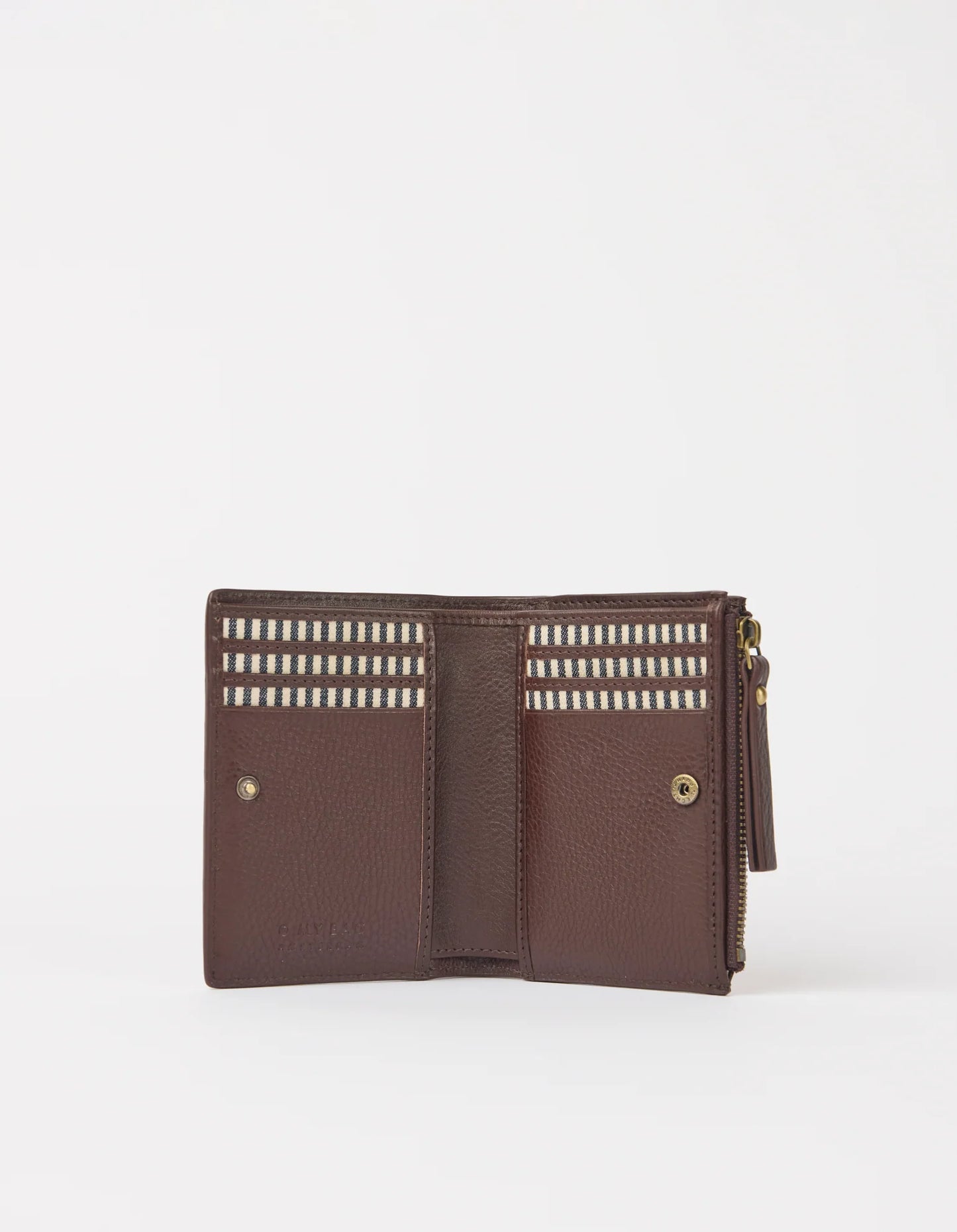 Jamie Wallet - Chocoladebruin Geweven Leer