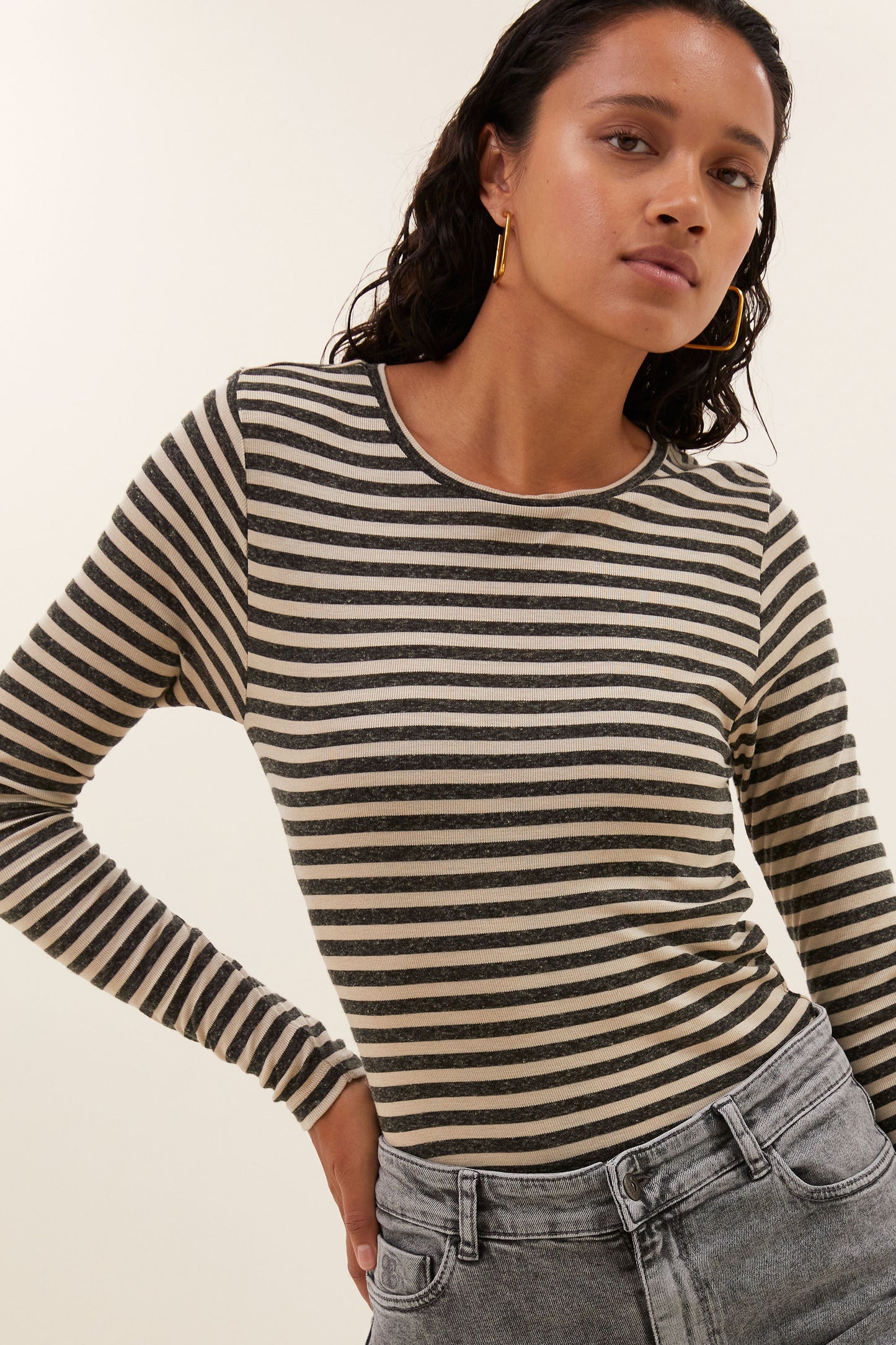 basic ls stripe top
