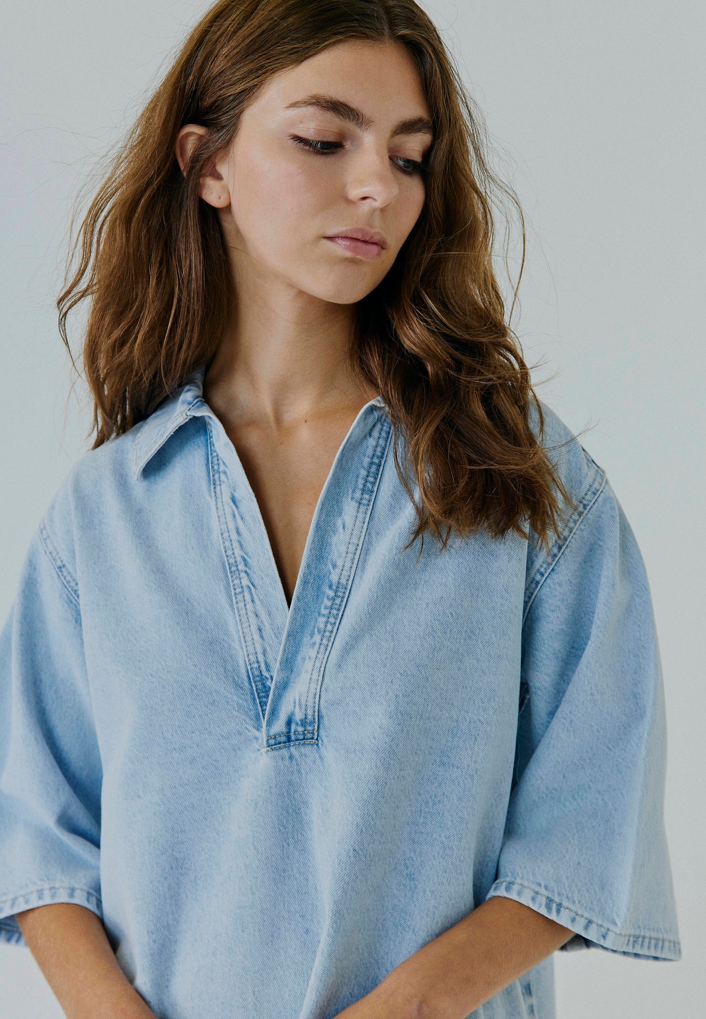 Hannali v-neck denim dress