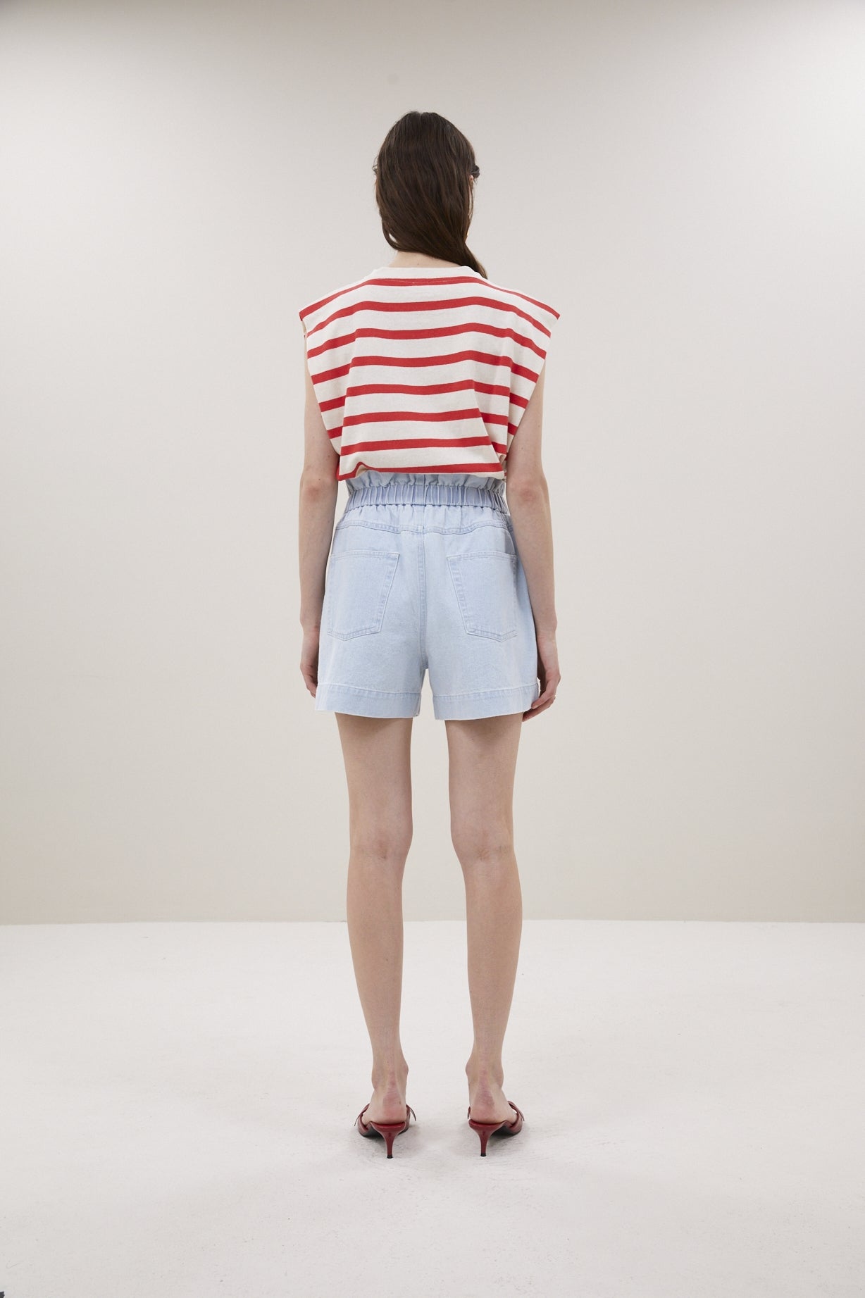 Leon bleached denim short