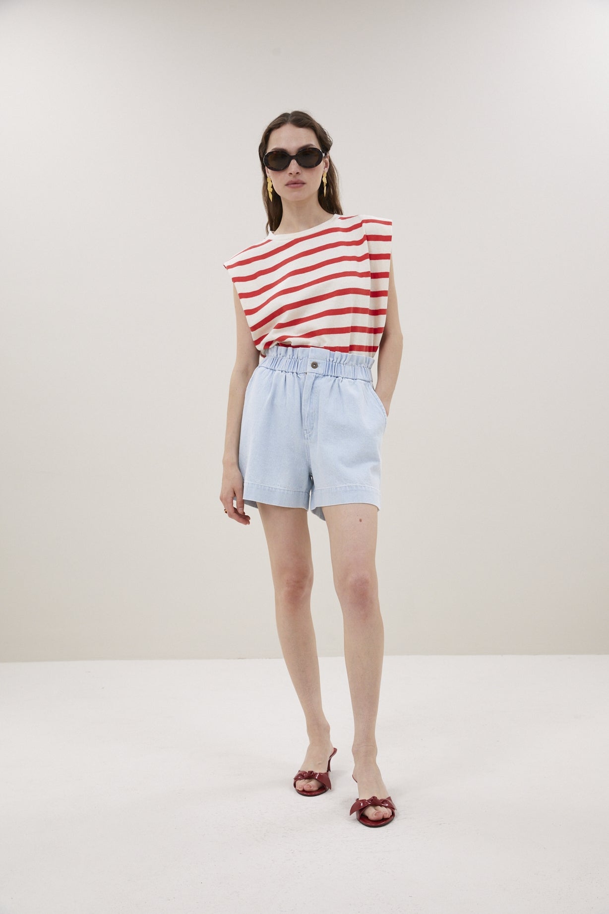 Leon bleached denim short