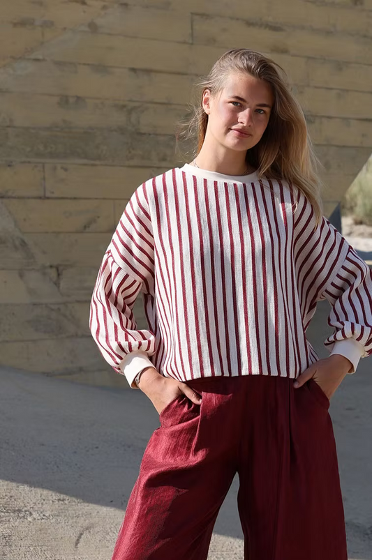 Sloane sweater - Stripe bordeaux