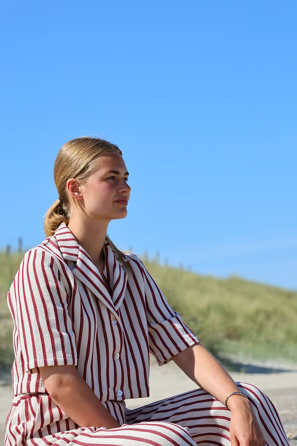 Bella shirt - Stripe bordeaux