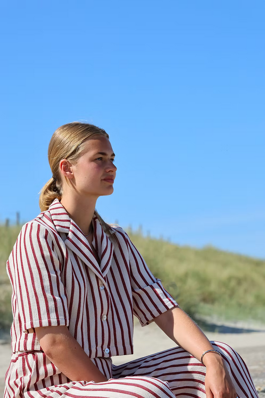 Bella shirt - Stripe bordeaux