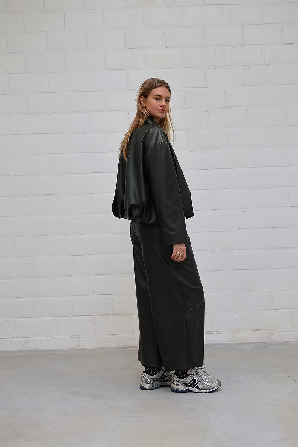 Penny pants - Vegan leather green