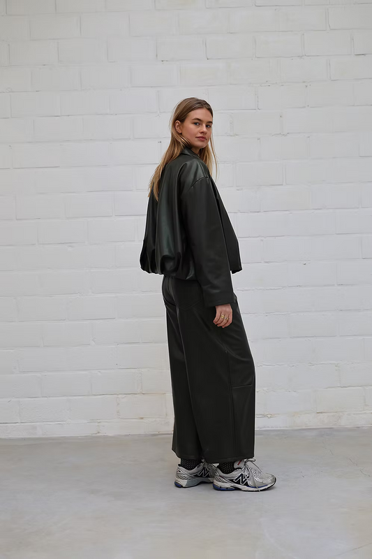 Penny pants - Vegan leather green