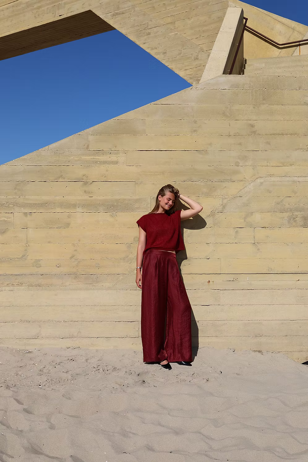 Petal pants - lurex bordeaux