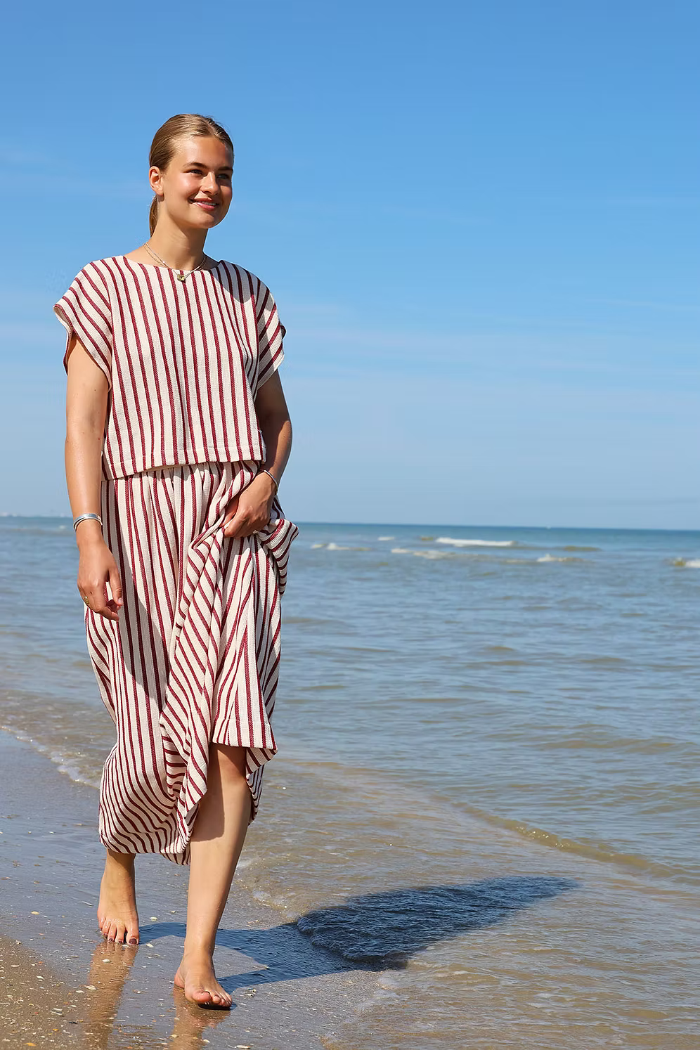 Billie top - stripe bordeaux