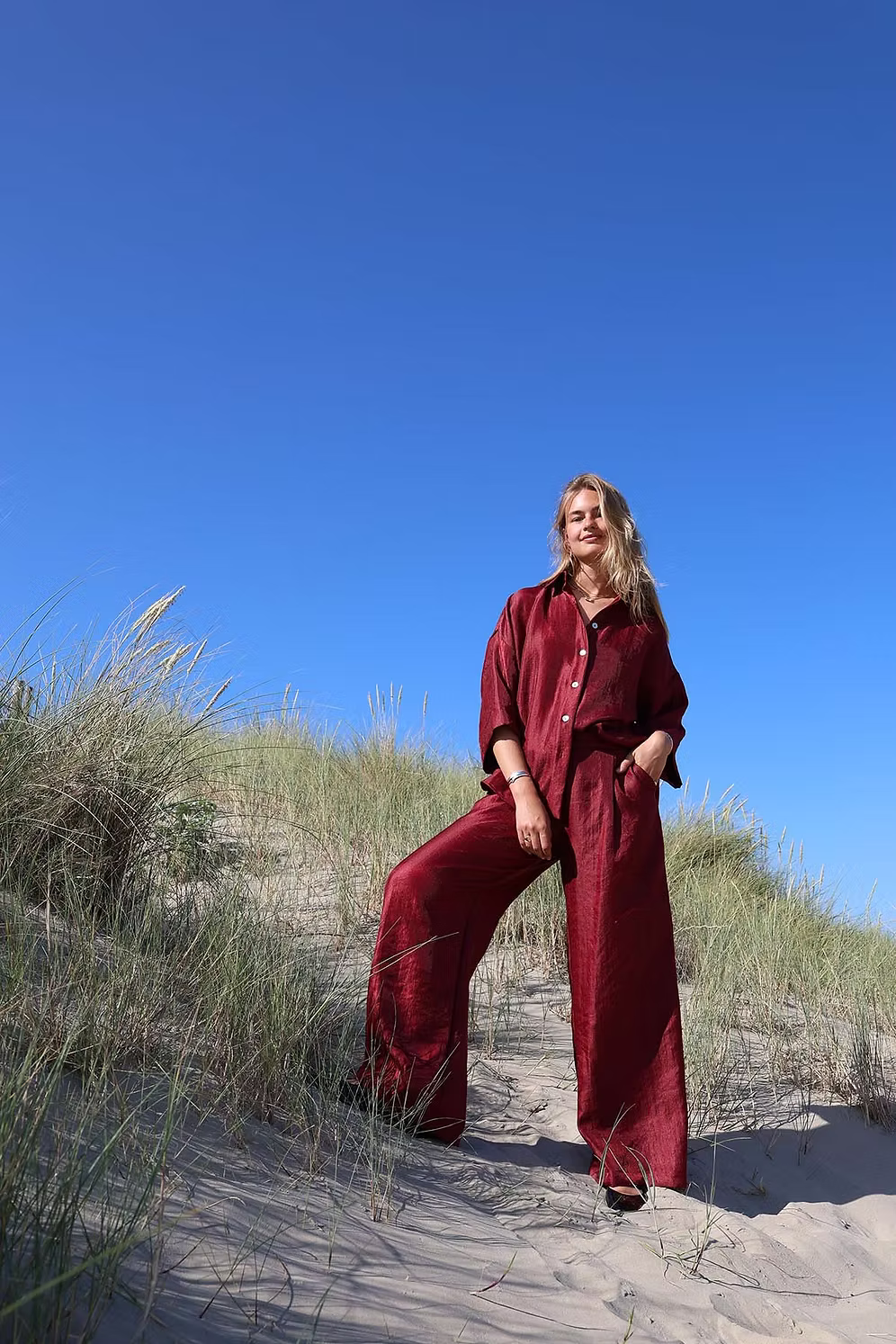 Petal pants - lurex bordeaux