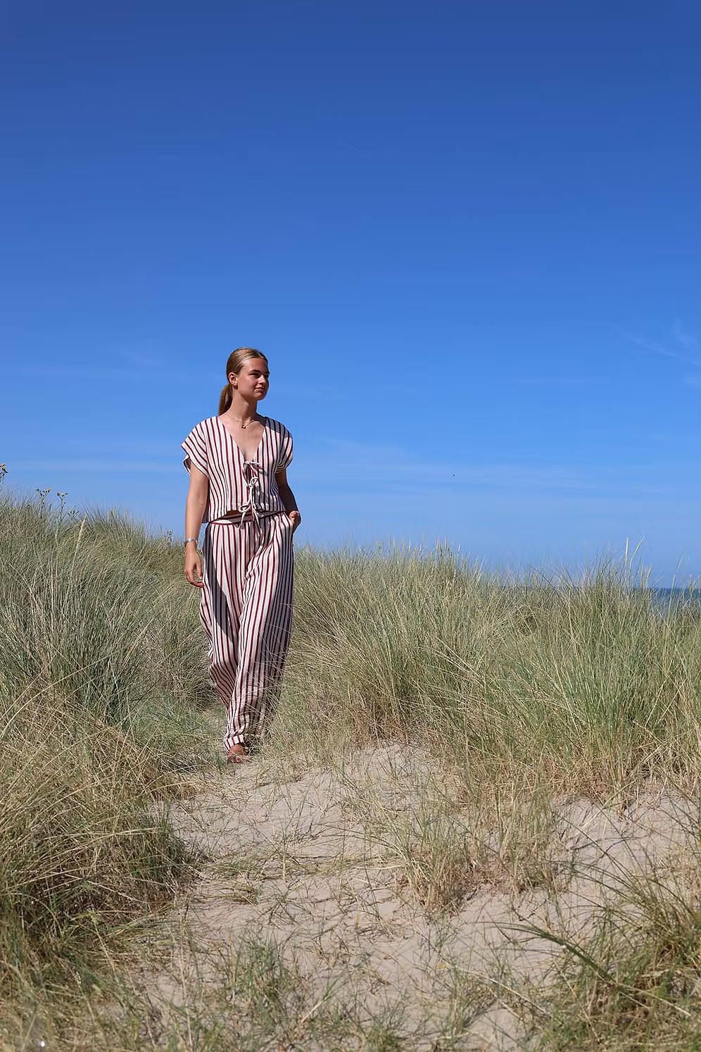 Billie top - stripe bordeaux