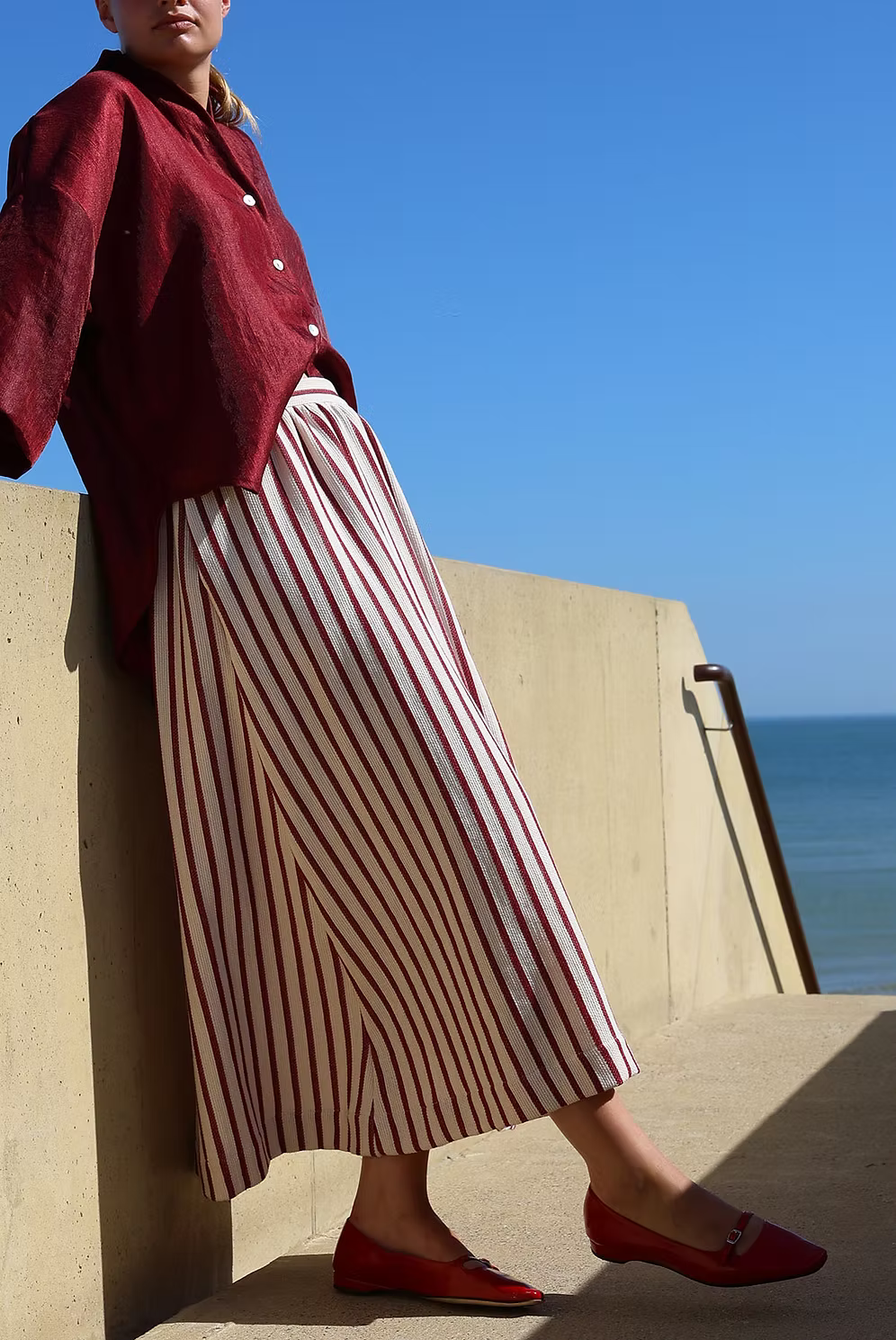 Sari skirt - stripe bordeaux
