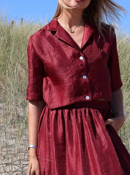 Bella shirt - Lurex bordeaux