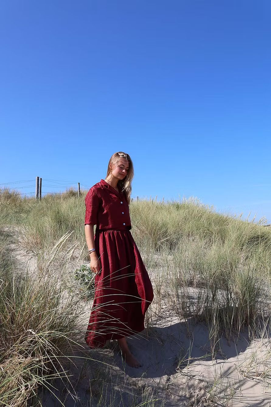 Bella shirt - Lurex bordeaux