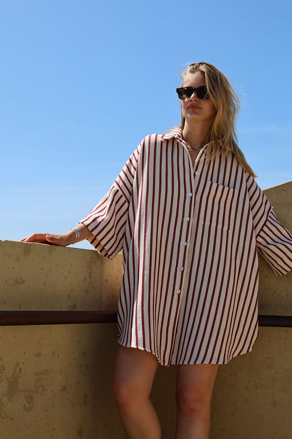 Doris dress - stripe bordeaux