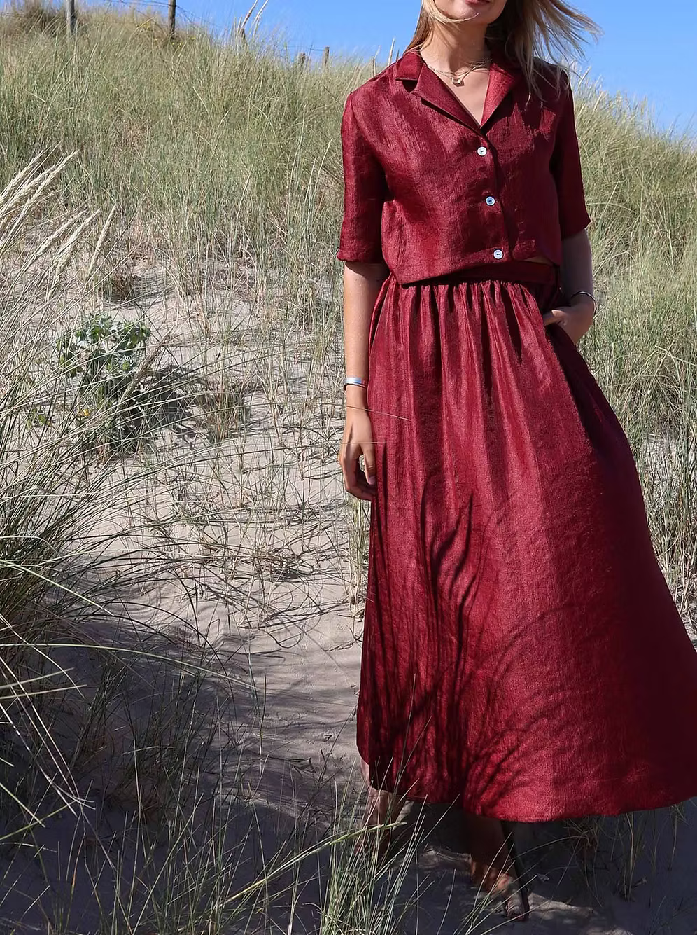 Bella shirt - Lurex bordeaux