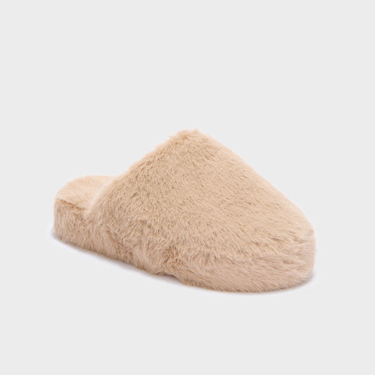 Fluffy mules - beige scuro