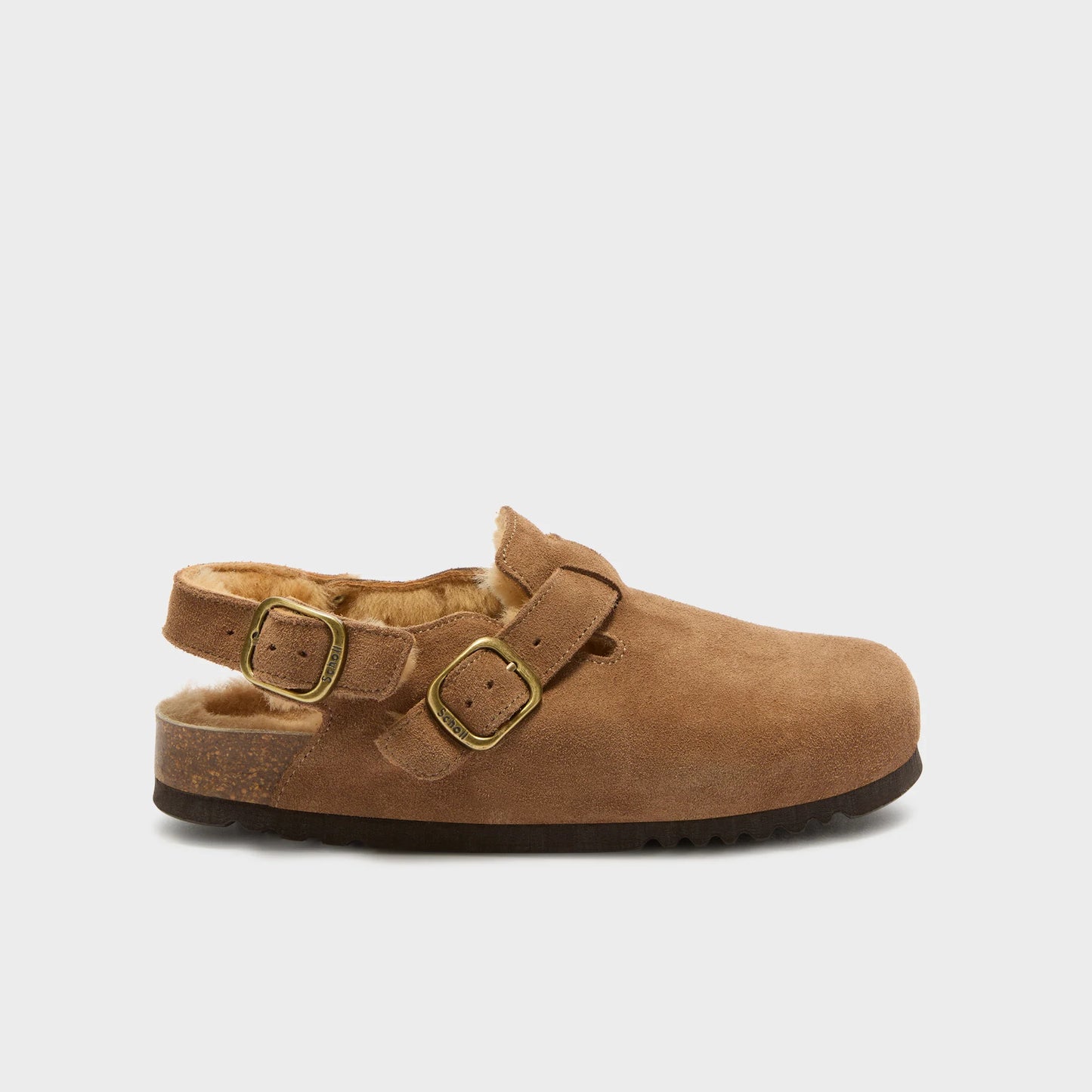 Mules fae fur backstrap - taupe