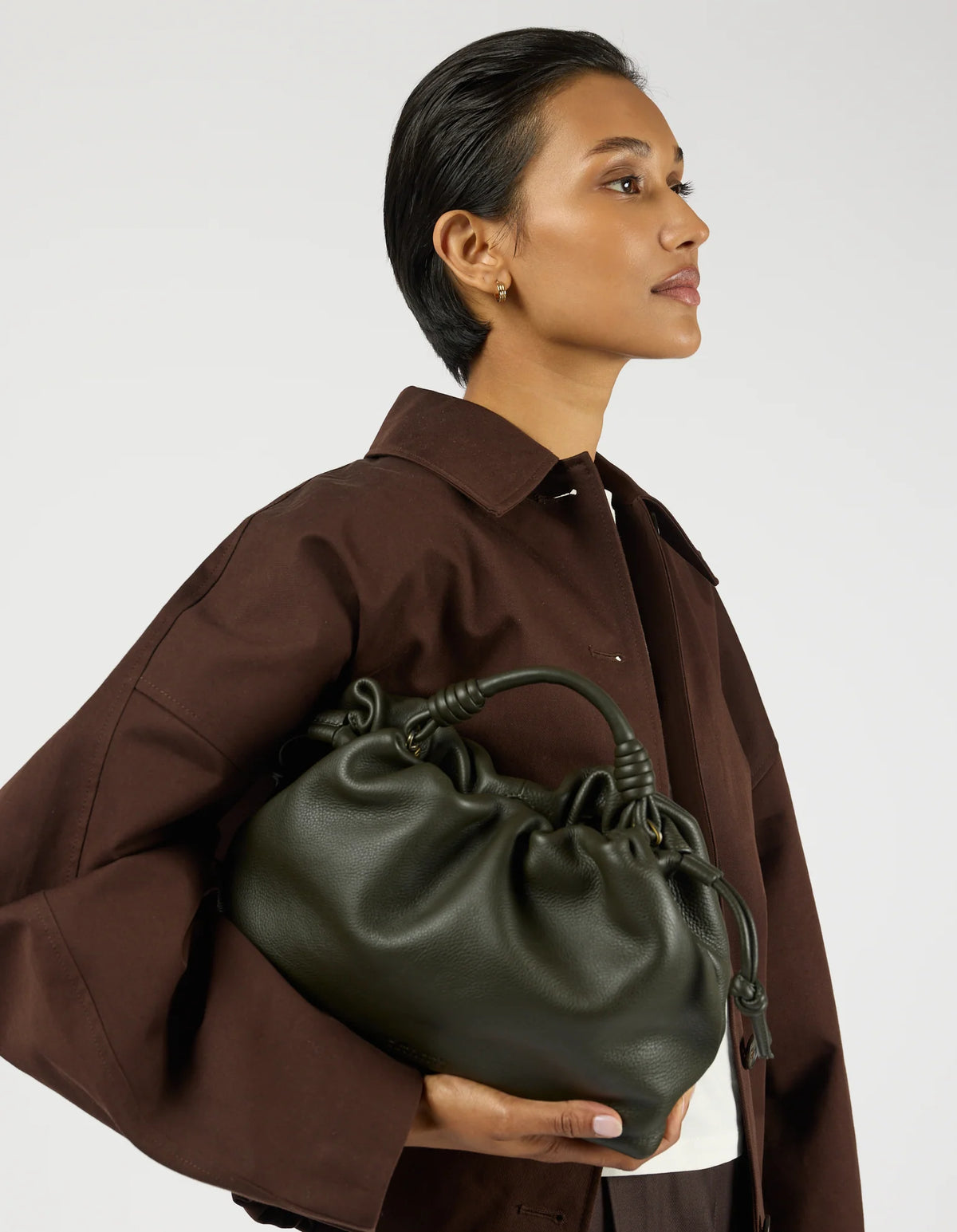 Kiki Midi - Moss Soft Grain Leer