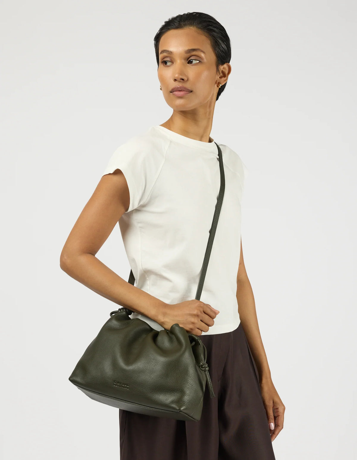 Kiki Midi - Moss Soft Grain Leer