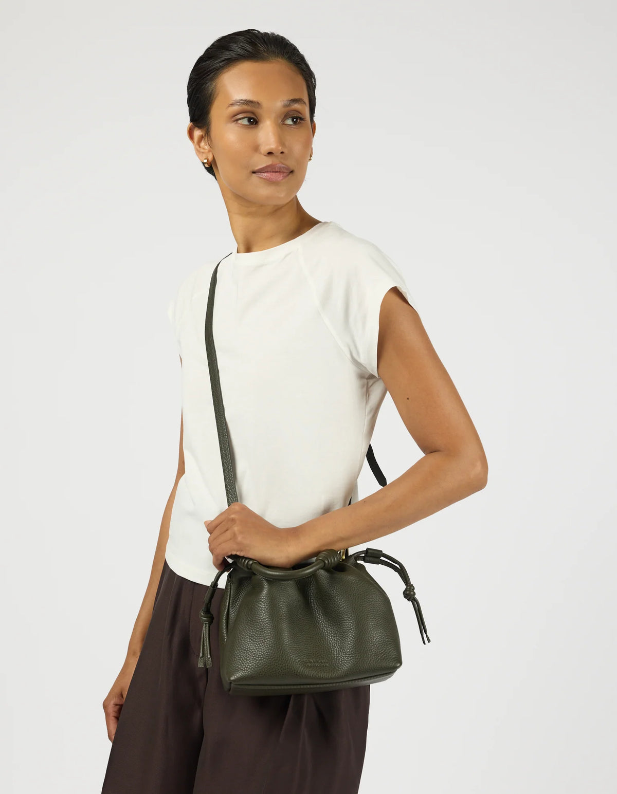 Kiki Mini - Moss Soft Grain Leer