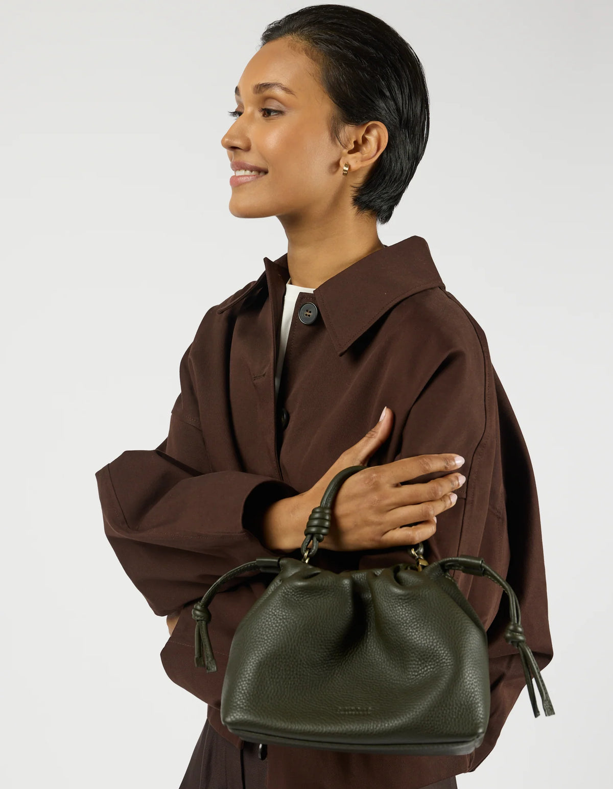 Kiki Mini - Moss Soft Grain Leer