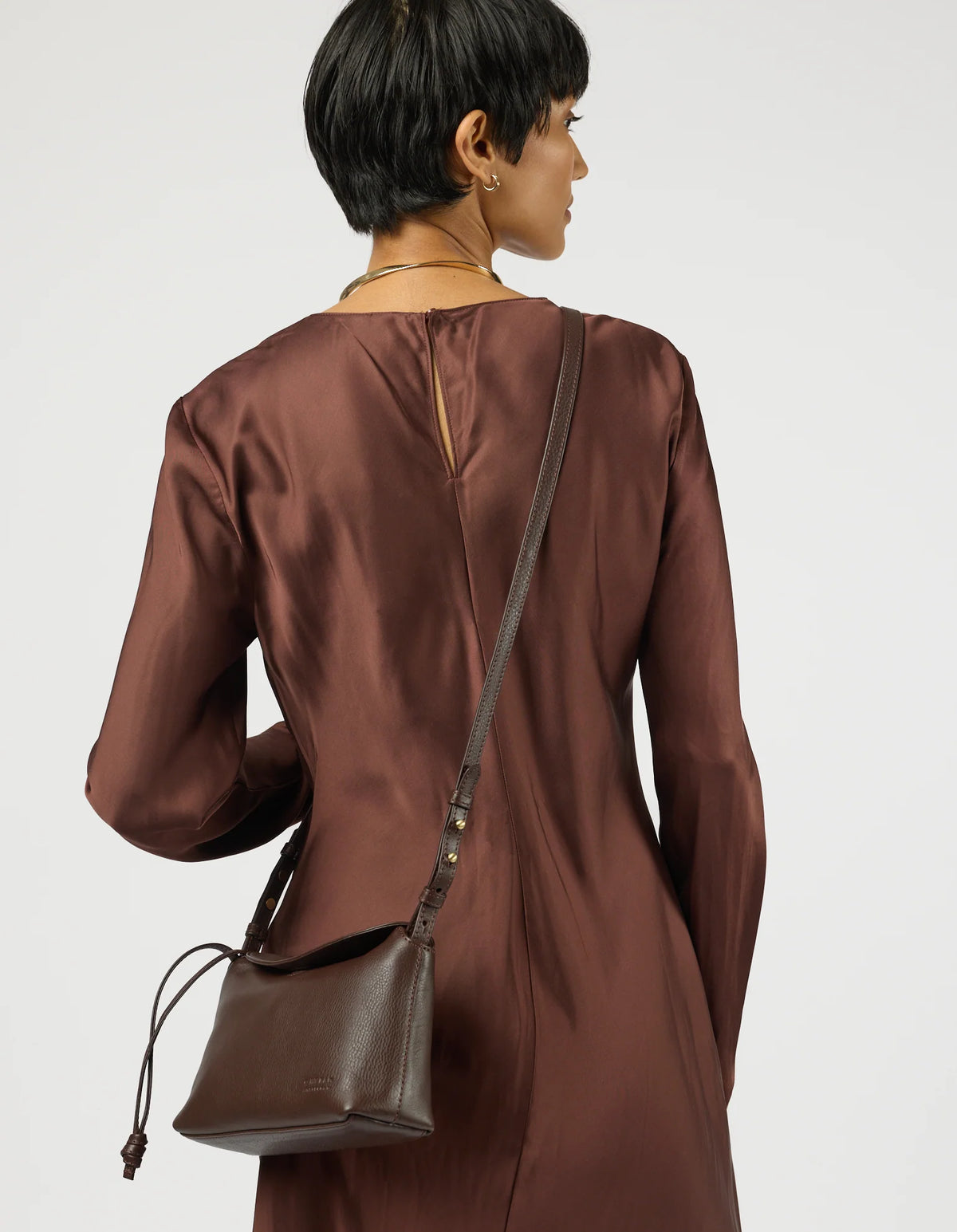 Sienna Mini - Chocoladebruin Soft Grain Leer