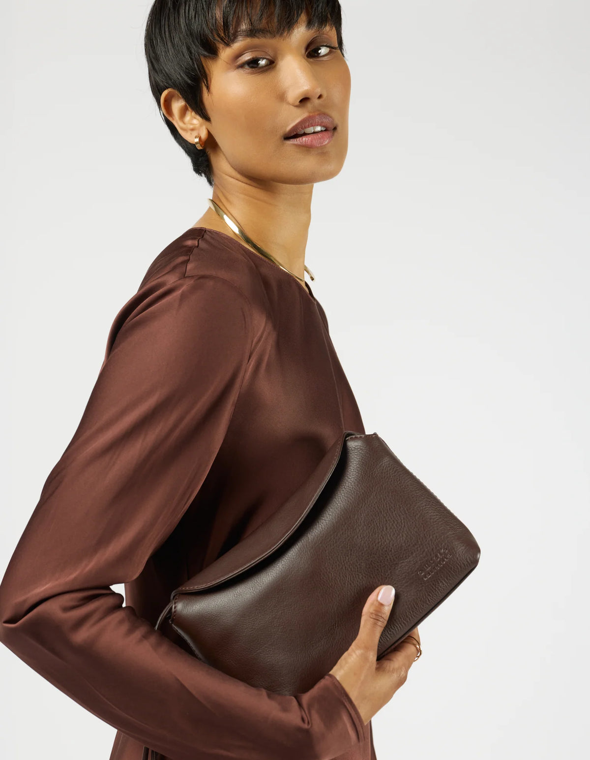 Sienna Mini - Chocoladebruin Soft Grain Leer