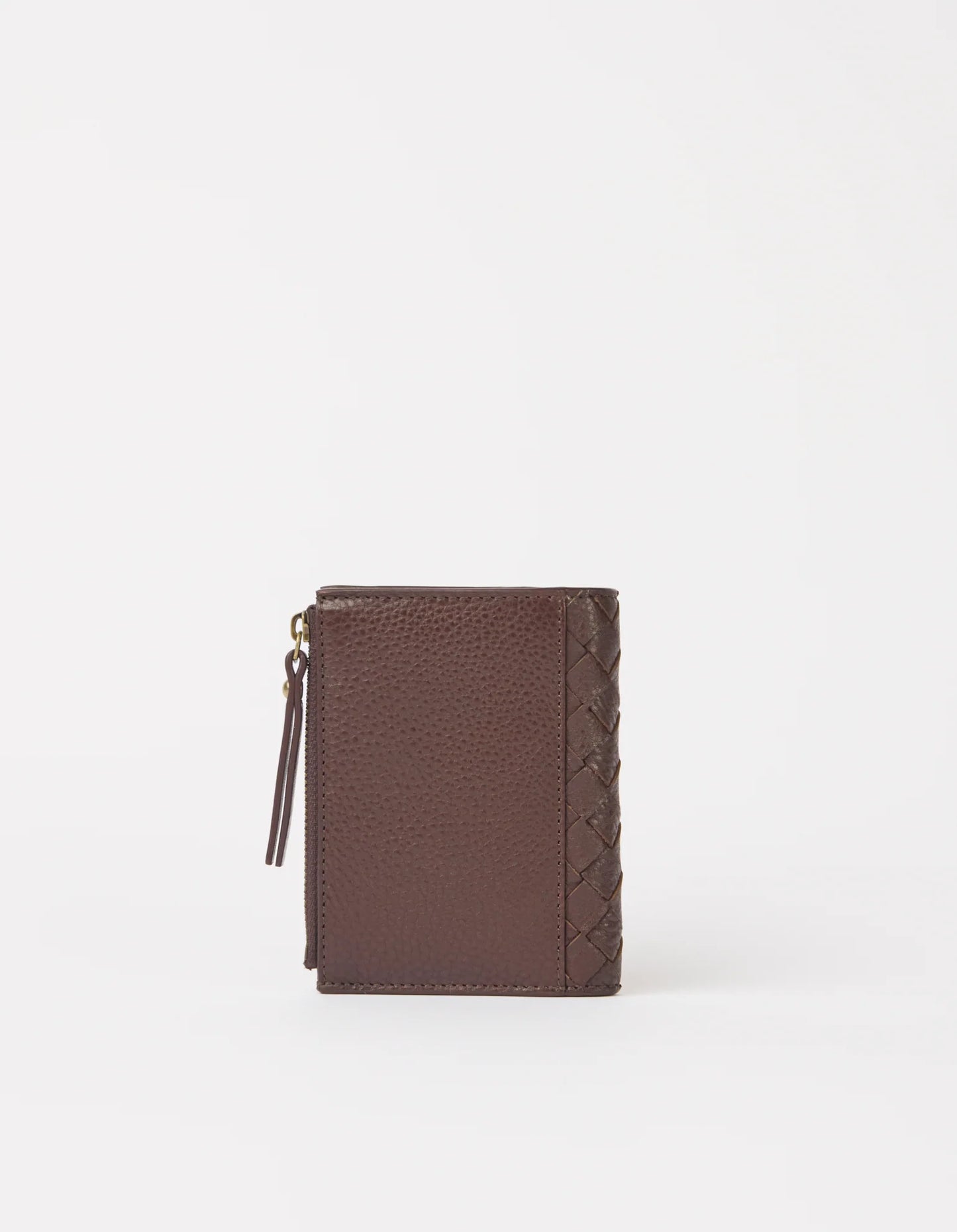 Jamie Wallet - Chocoladebruin Geweven Leer