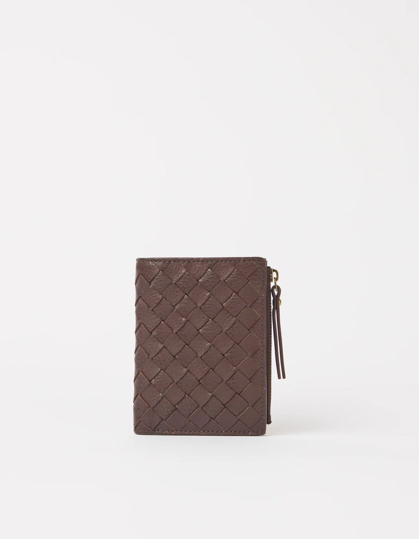 Jamie Wallet - Chocoladebruin Geweven Leer