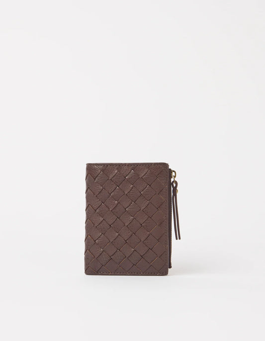 Jamie Wallet - Chocoladebruin Geweven Leer
