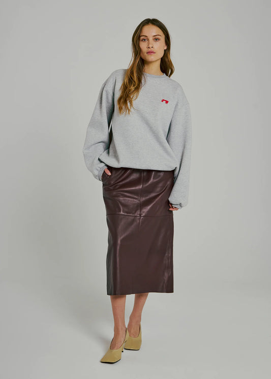 Shelby midi leather skirt